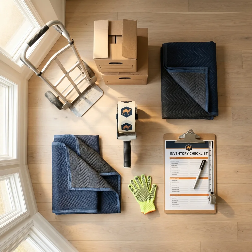 Professional moving supplies and packing materials layout for South Hill residential relocations